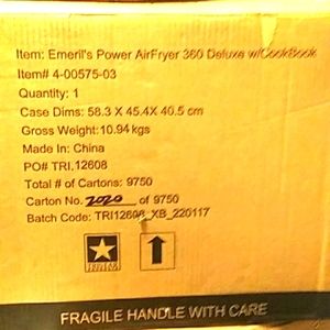 EMERIL LAGASSSE DELUX 360 AIR FRYER WITH COOK BOOK